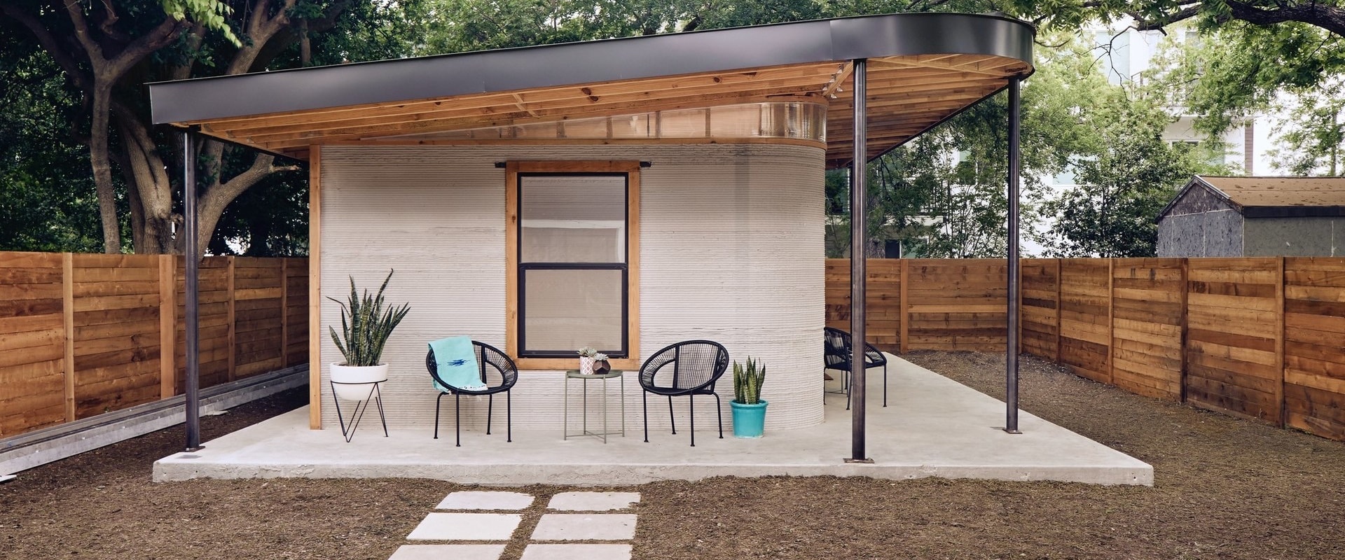 America’s first 3D-printed house in Austin, Texas, made with ICON’s innovative technology.